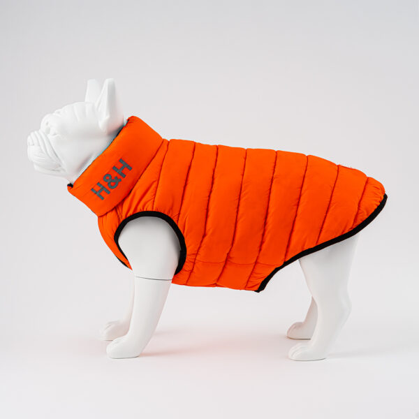More about our Hugo & Hudson Reversible Dog Puffer Jacket – Orange and Navy | Water Resistant | Collar Attachment Hole from Catdog Store