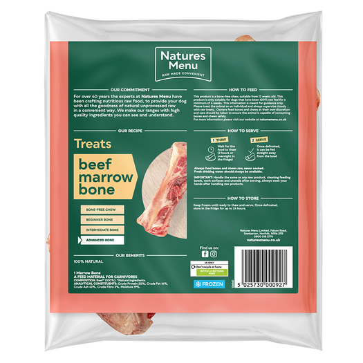 Natures Menu Frozen Raw Beef Marrowbone from Catdog Store