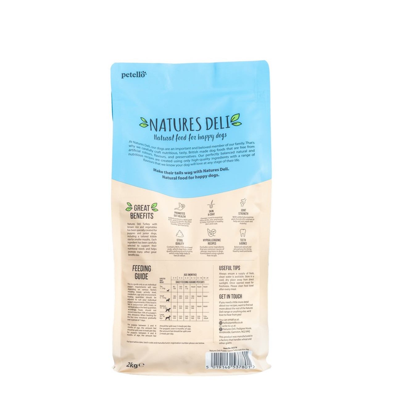 Natures Deli Puppy Junior Turkey & Rice 2kg from Catdog Store
