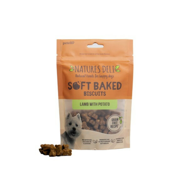 Natures Deli Grain Free Soft Baked Lamb With Potato Dog Treat 100g from Catdog Store